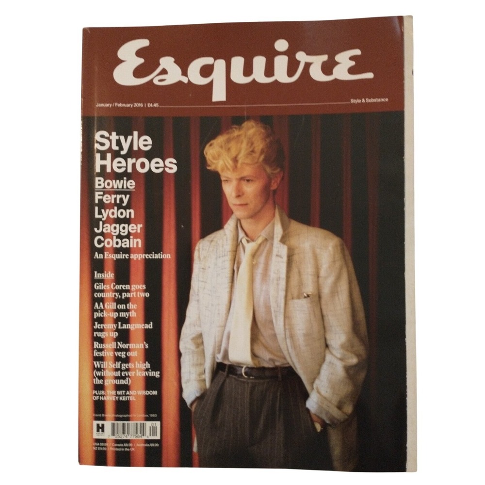 Esquire Magazine Jan Feb 2016 David Bowie Style Heroes Ferry Jagger Cobain